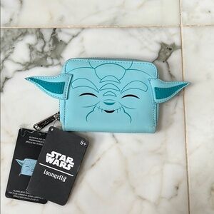 Loungefly Blue Star Wars Yoda Glow in the Dark Wallet